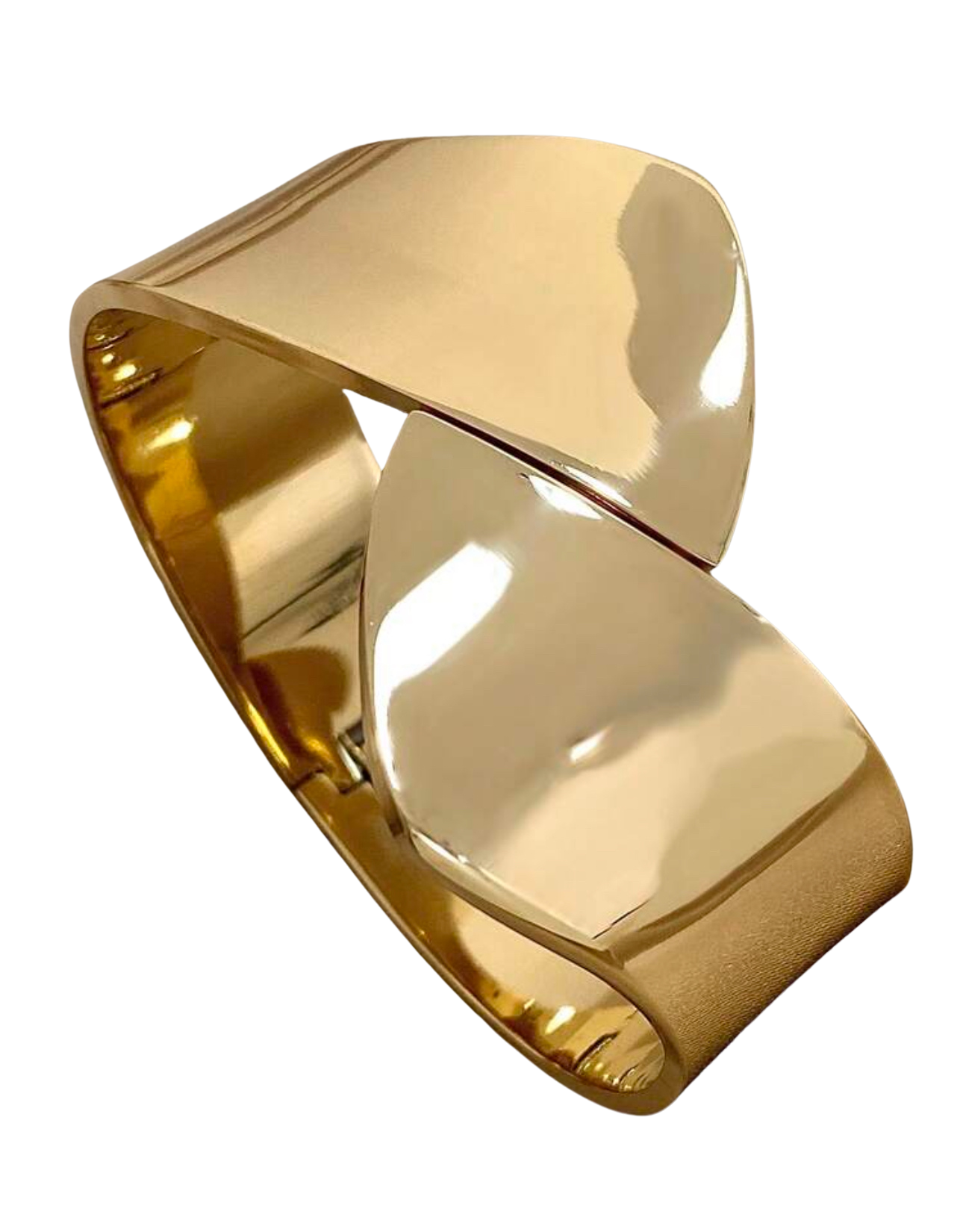 Cross Chunky Cuff Bangle Bracelet 18K Gold Plated Stainless Steel