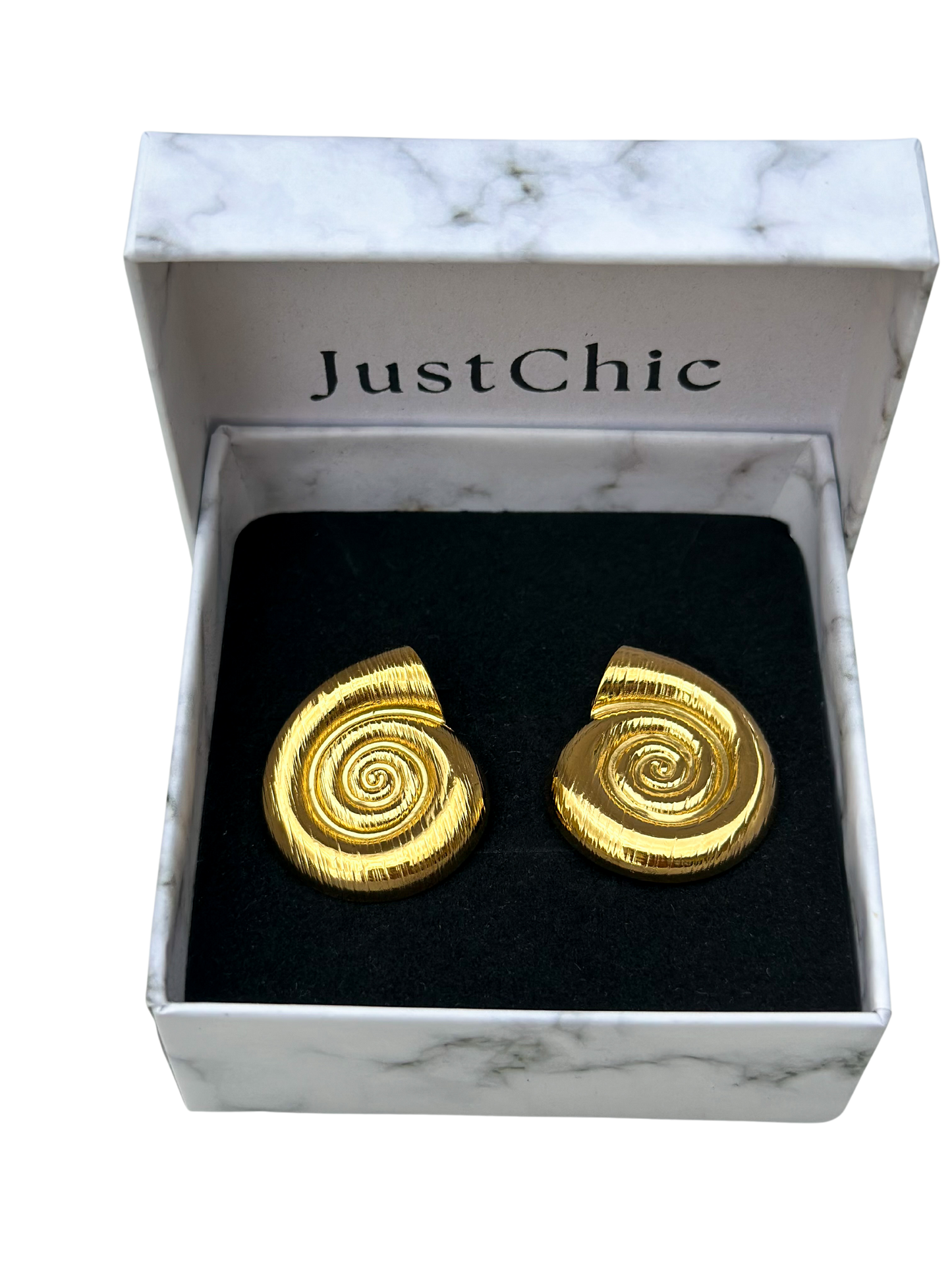 Spiral Vintage Chunky Stud Earrings 18K Gold Plated Stainless Steel