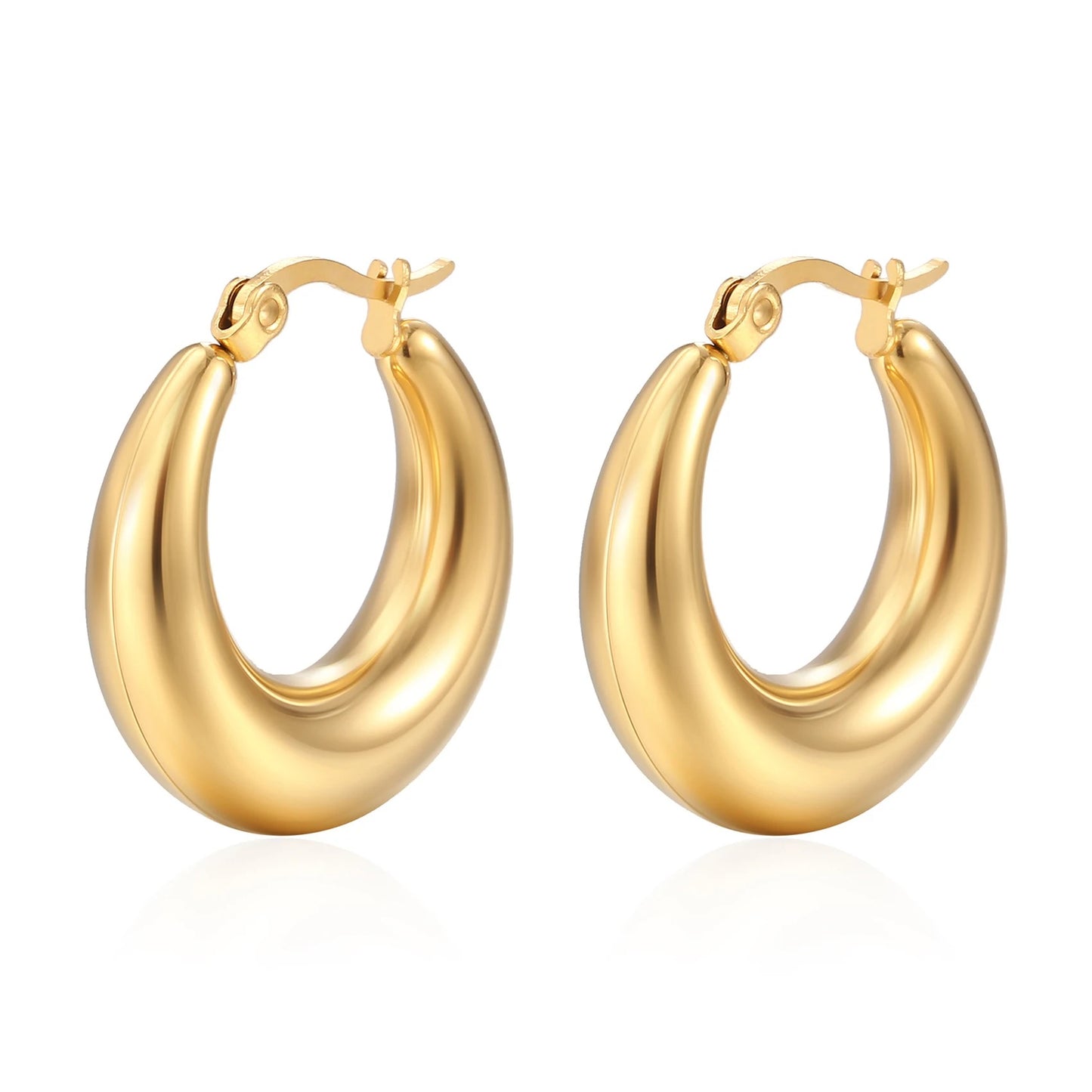 Thick Bold Hoop - 18K Gold Plated Stainless Steel