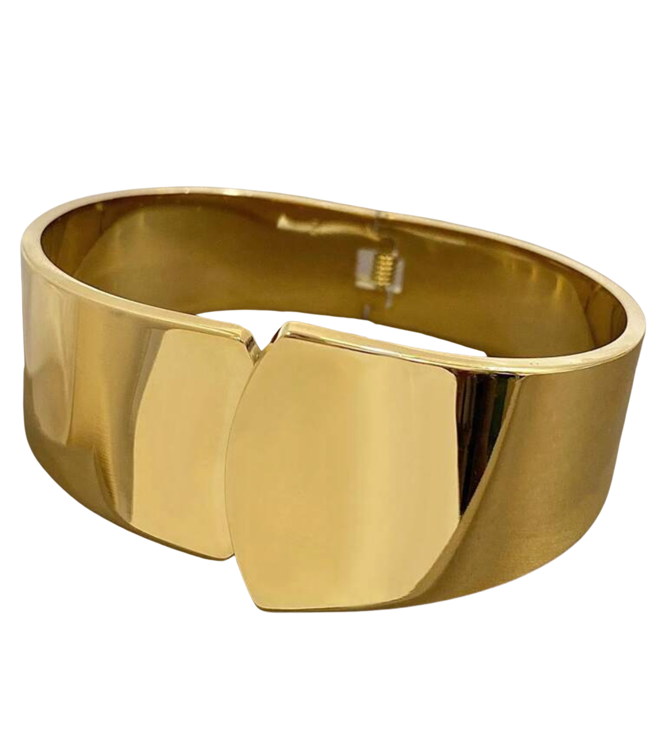 Bold and Chunky Cuff Bangle Bracelet 18K Gold Plated Stainless Steel