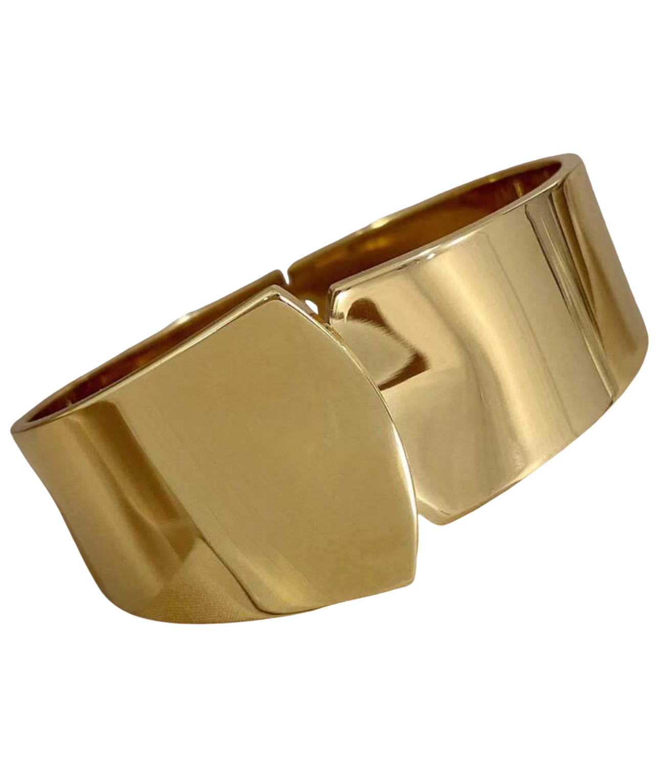 Bold and Chunky Cuff Bangle Bracelet 18K Gold Plated Stainless Steel