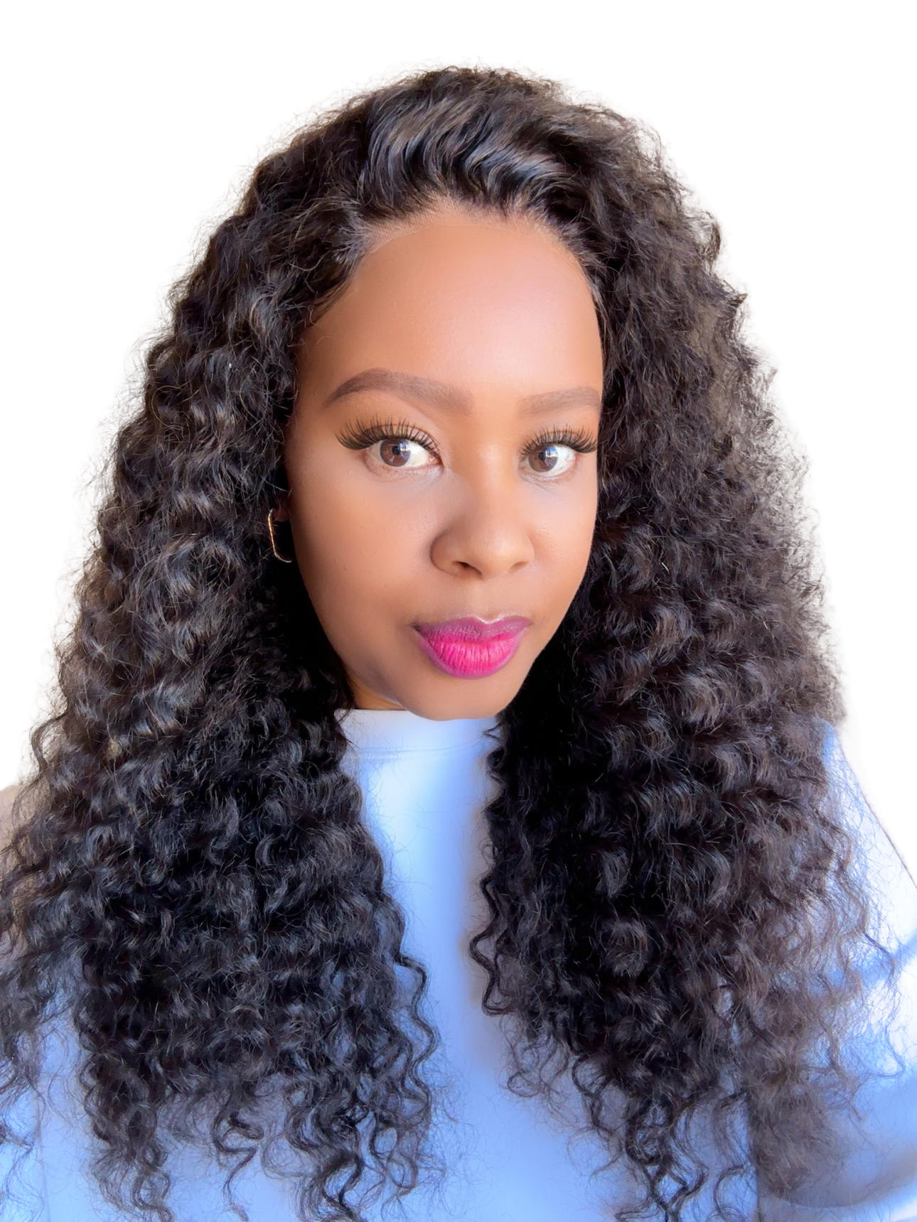 22" Brazilian 13X4 Frontal Deep Curly Brazilian Wig