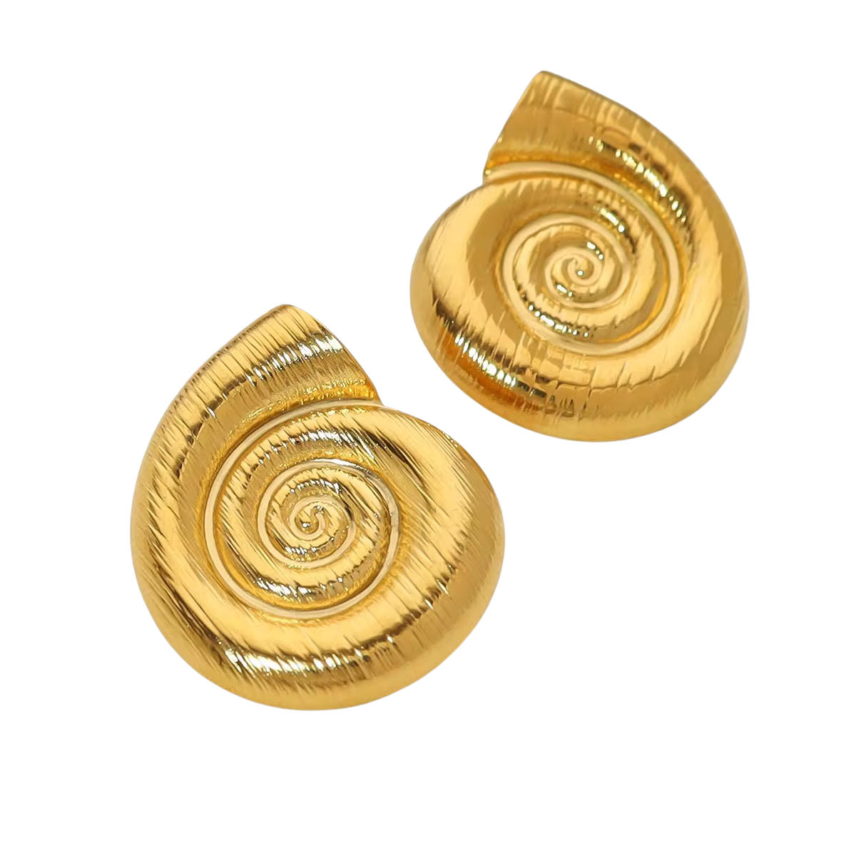 Spiral Vintage Chunky Stud Earrings 18K Gold Plated Stainless Steel