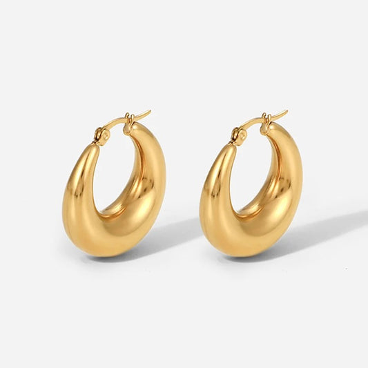 Thick Bold Hoop - 18K Gold Plated Stainless Steel