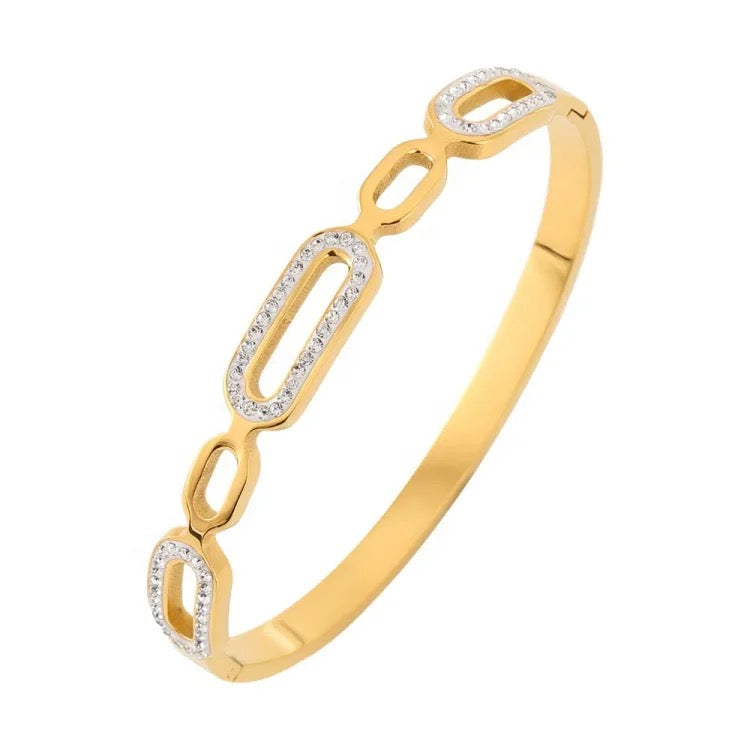 Chain Design bangle - 18K Gold Plated Stainless Steel