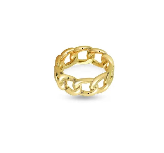 Chain Design Ring 18K Gold Plated Stainless Steel