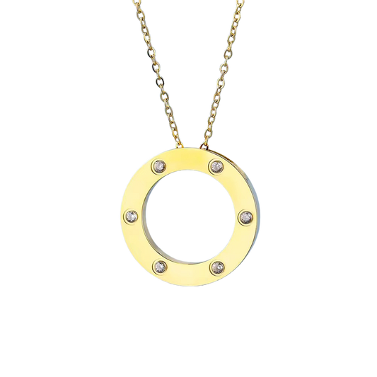 Round Zirconia Pendant Necklace